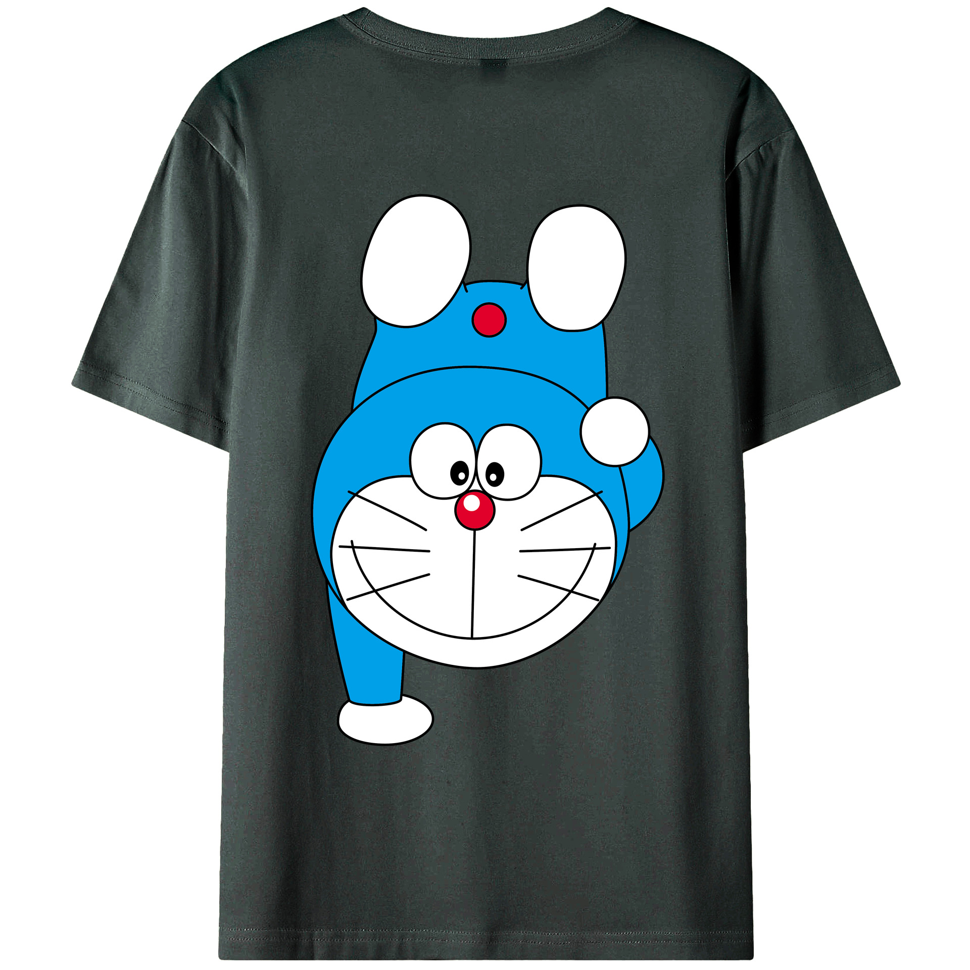 （画像用） ドラえもん Doraemon 綿100％ メンズ半袖Tシャツ（バックプリント） 通気性